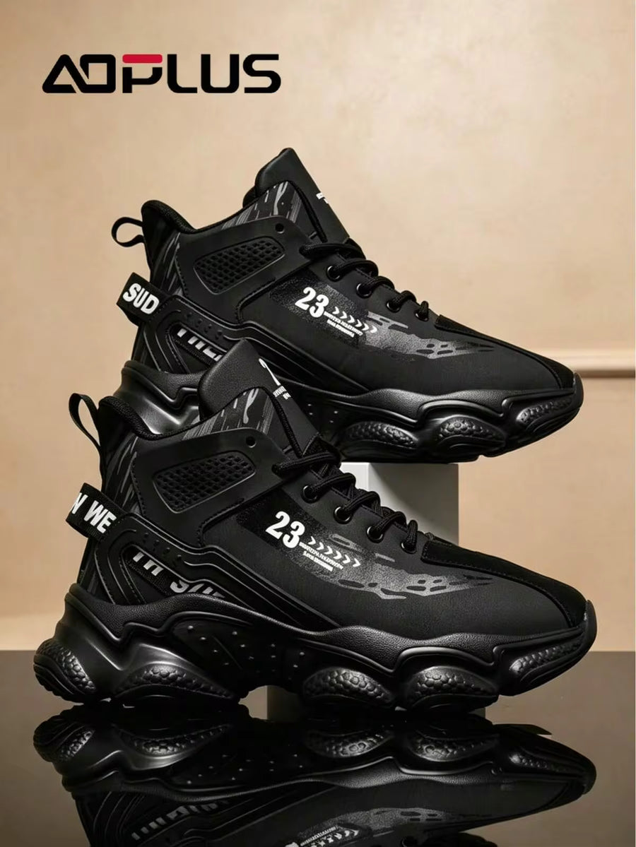 AoPlus Outdoor Walking Dedicated Casual Sneakers For Men, Scratch-Resistant Durable PU Upper Stable Grip Thickened Rubber Sole